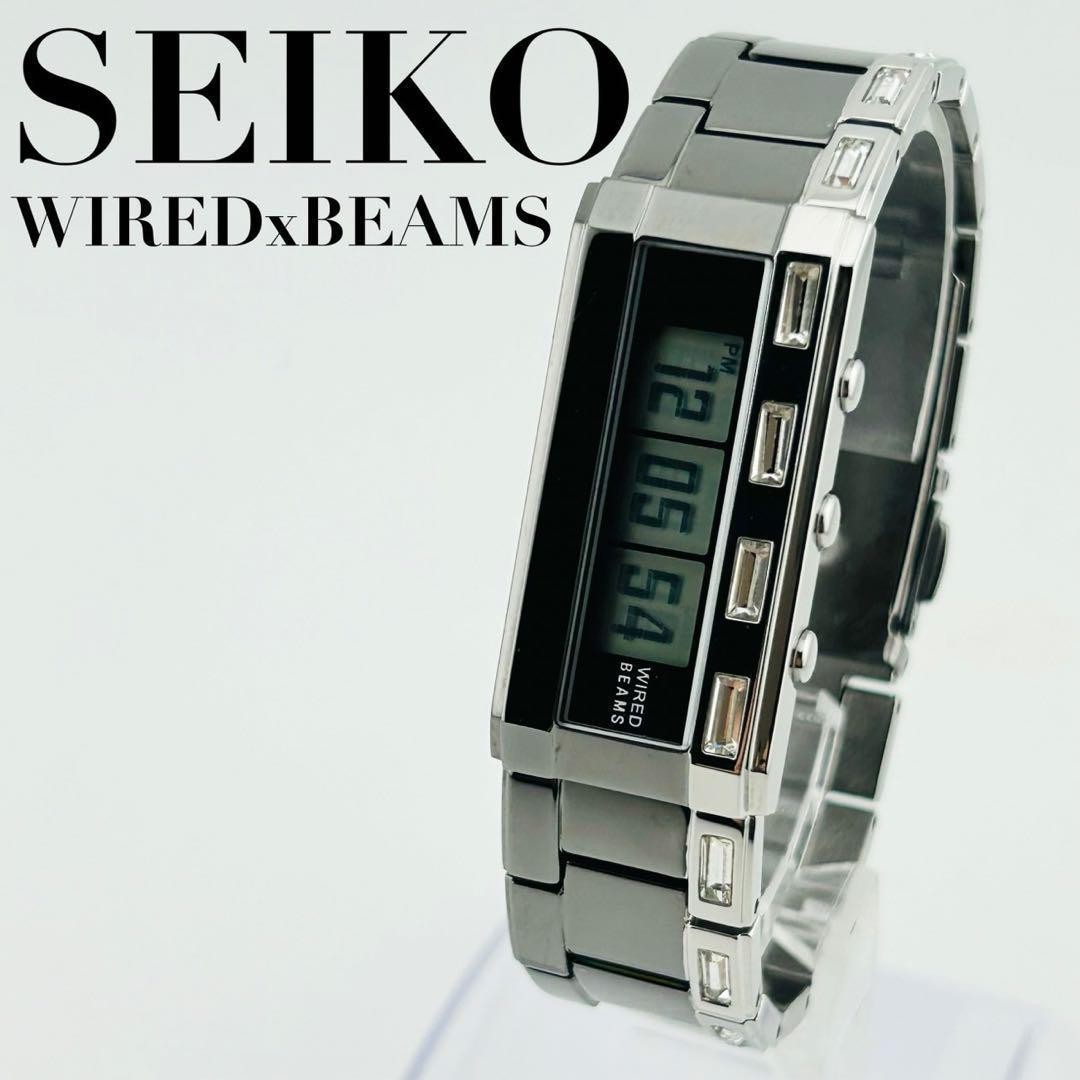 SEIKO WIRED BEAMS Digital Watch W543-0AD0 Authentic Silver Black