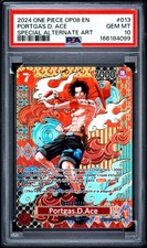 2024 ONE PIECE OP08-TWO LEGENDS SPECIAL ALTERNATE ART 013 PORTGAS D. ACE PSA 10