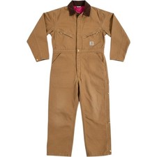 Carhartt X01 BRN Coveralls 48Tall XLT Duck Canvas Quilt Lined Work Jumpsuit