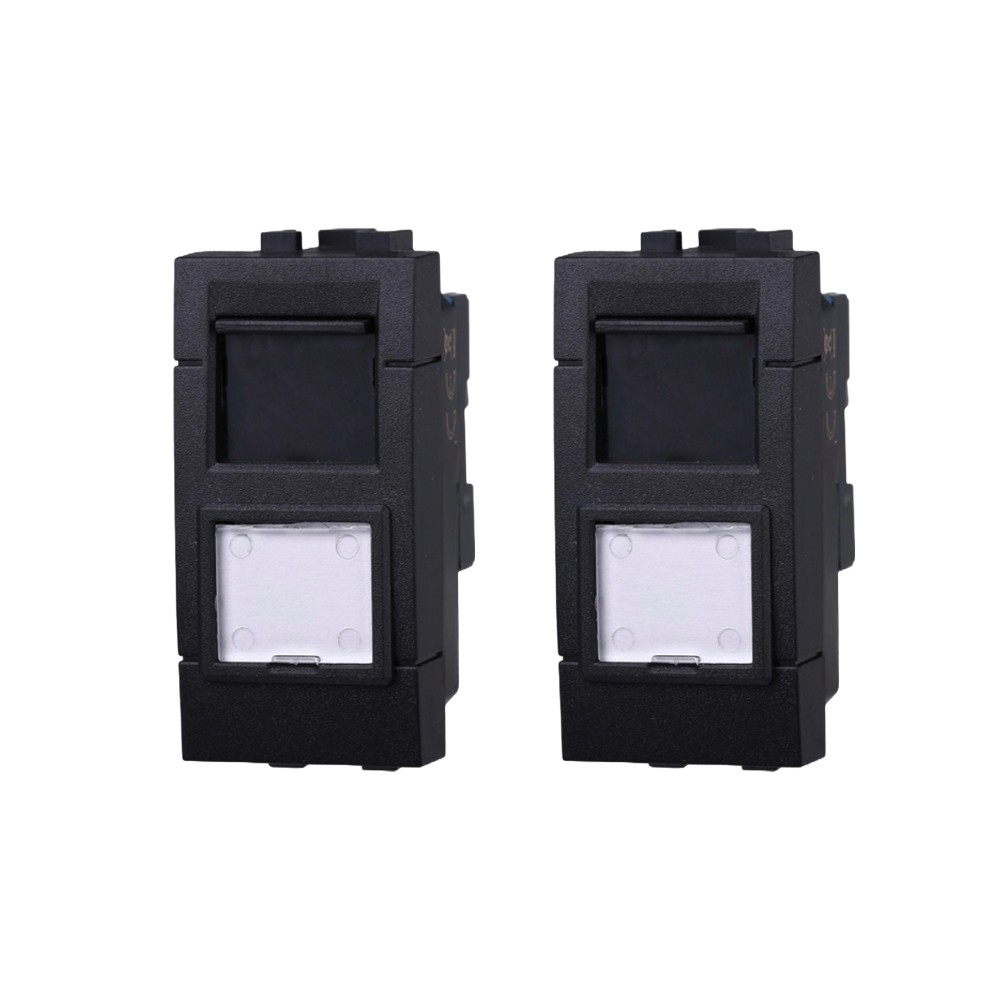 gloca Set 2 Connettori Neri Rete Dati RJ45 CAT6 Compatibili Con Serie Living