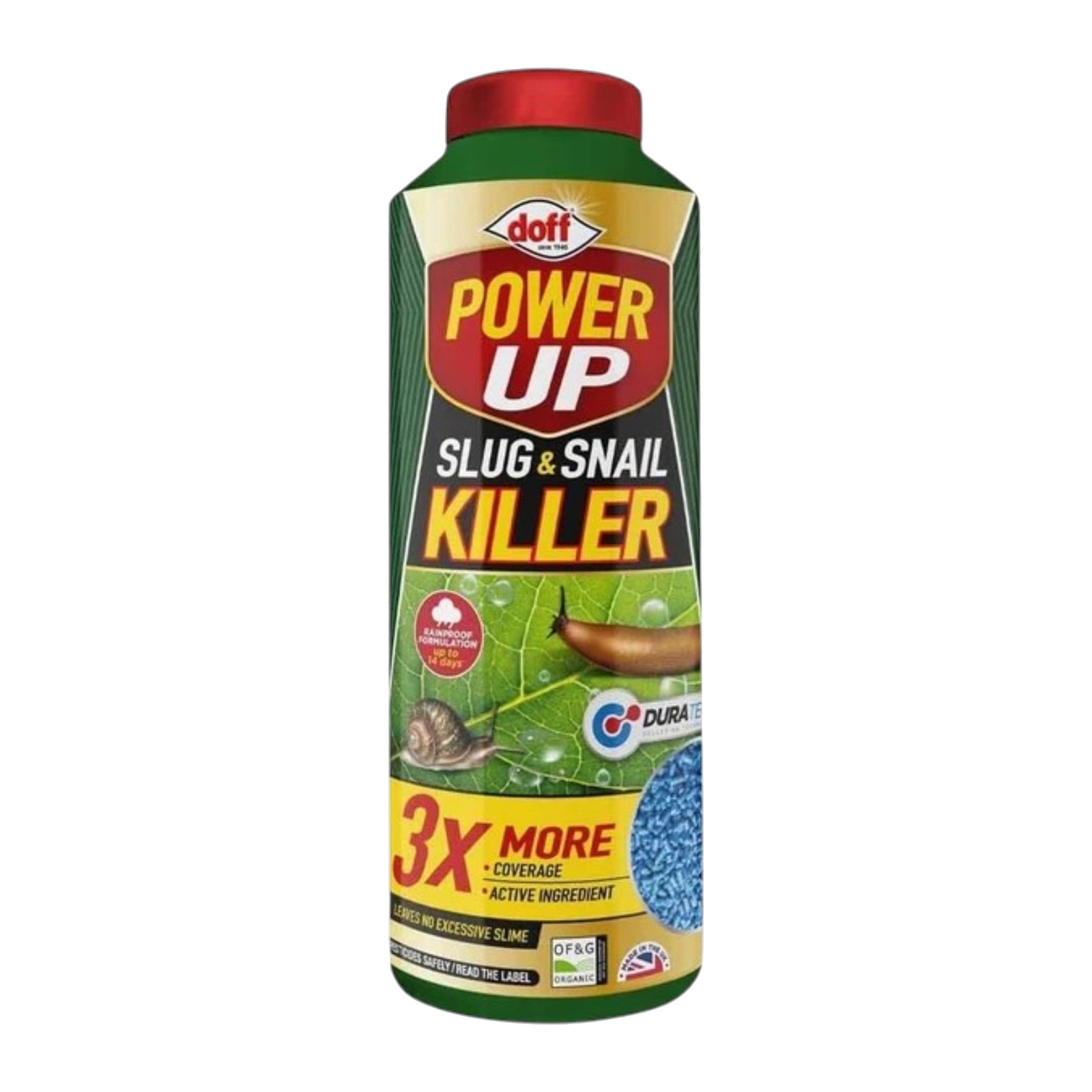 Doff Power Up Slug and Snail killer 500g Ferric Phosphate 3 Times More Coverage