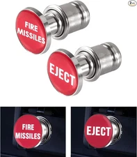Eject Button and Fire Missiles Button Car Cigarette Lighter Plug Cover, Car C