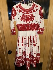 NWOT ASOS red embroidered Dress Size 10 -gorgeous- Easter- Detailed