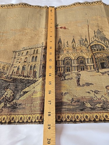 VTG Early Venezia Italian Wall Tapestry Art Small 37" X 19" Venice Collectible - Picture 24 of 24