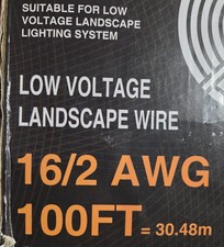 Sunvie 100FT 16/2 Low Voltage Landscape Wire, 16 Gauge Low Voltage New