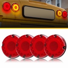 7inch Round Red Amber Led Truck Trailer Brake Stop Turn Signal Tail Light Drl