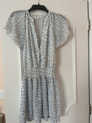 women olivaceous leopard dress size small good condition with few pulled strings
