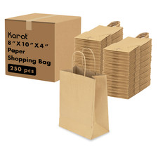 Karat Balboa Small Paper Shopping Bags - Kraft - 250 ct, FP-SB100