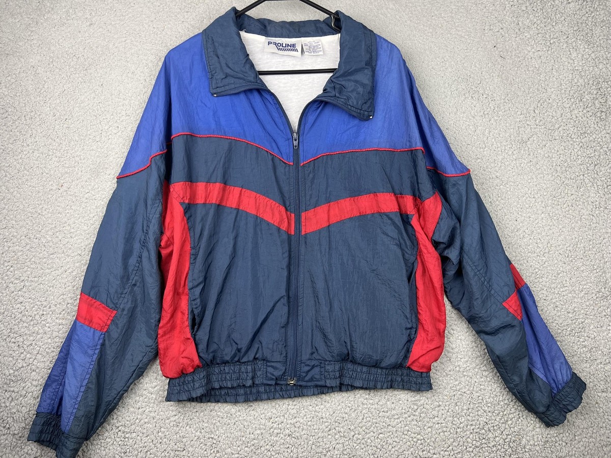 ジャケット・アウター RED BLUE Vintage Proline Jacket Mens Medium Blue Red Nylon Windbreaker