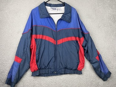 Vintage Proline Jacket Mens Medium Blue Red Nylon Windbreaker Colorblock 90s
