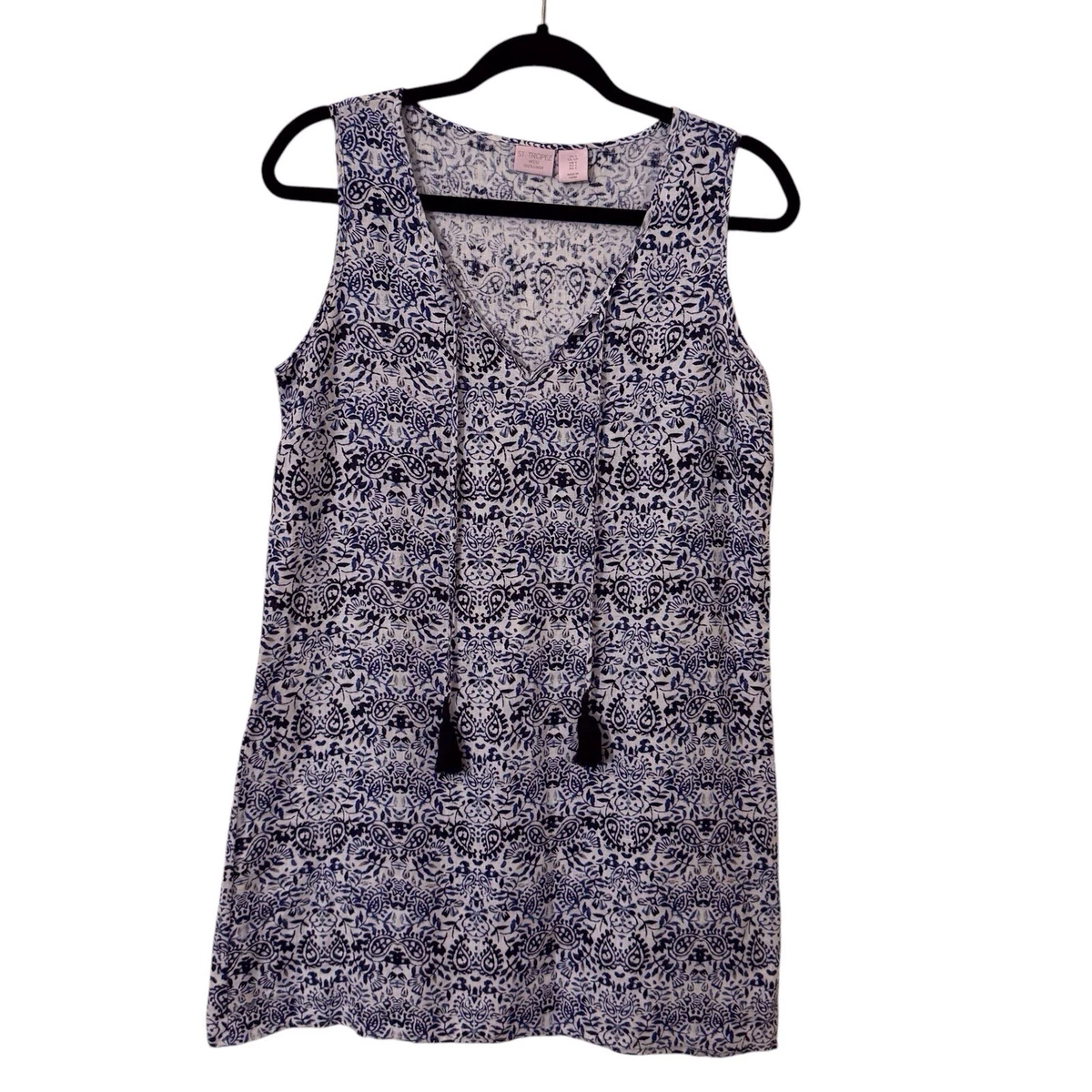 Robe Saint Tropez West Taille 8 - Noire Floral Halter - Décontractée Et Mignonne
