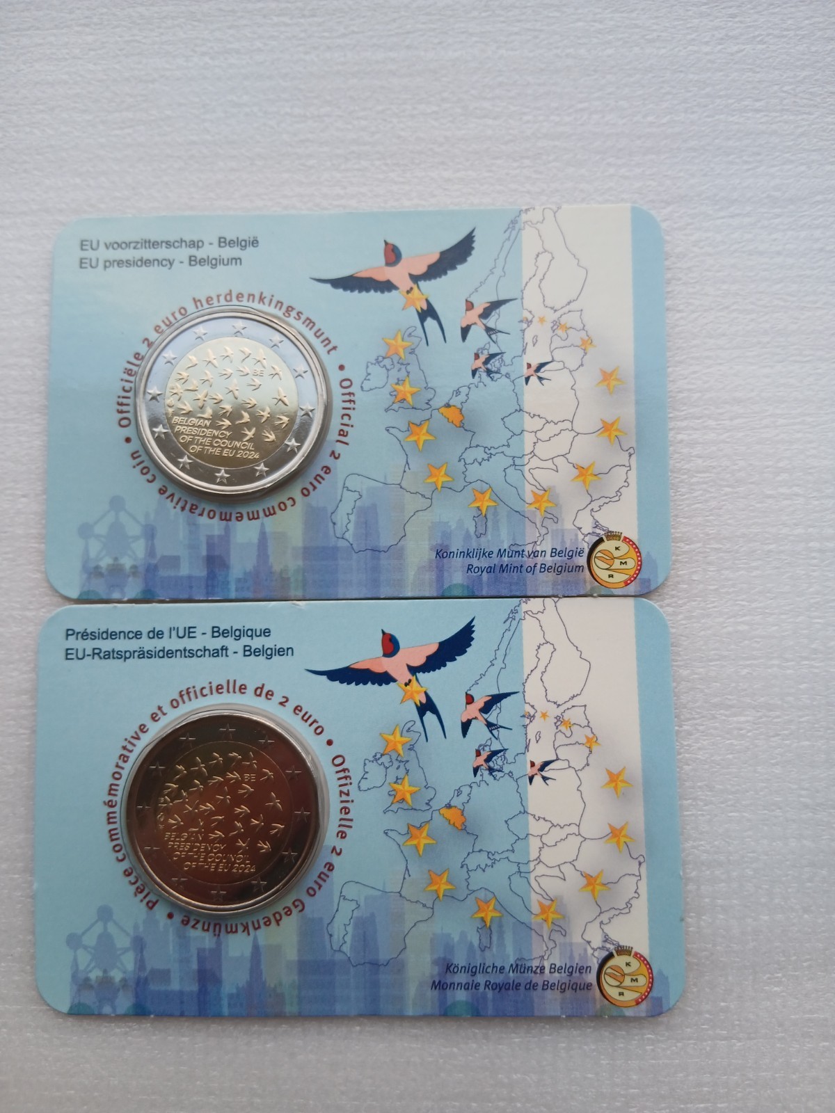 2× 2€ Commémorative Belgique 2024 . Présidence Du Conseil De UE.