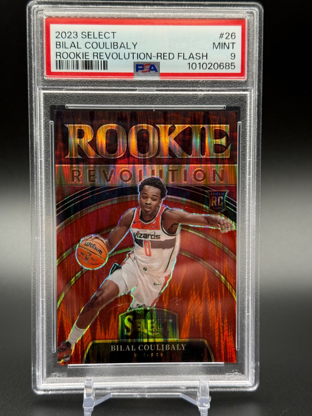 2023 Panini Select Rookie Revolution Red Flash Prizm /99 Bilal Coulibaly #26 RC