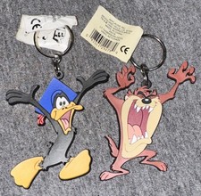 Vintage Taz TAZMANIAN DEVIL Rubber Key Chain Looney Tunes Keychain Lot Daffy