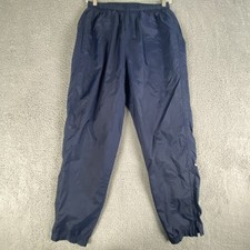 VINTAGE Nike Pant Mens Medium Navy Track Jogger Baggy Nylon Wind Warm Up 90s Y2K
