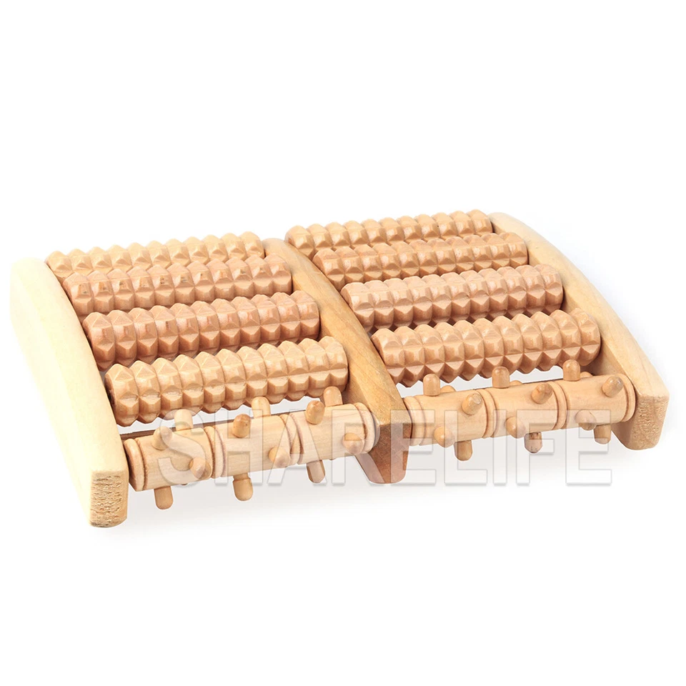 Wooden Foot Massager Roller Relieve Plantar Fasciitis Acupressure Therapy Tool - image 2 of 4