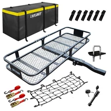 Cargo Carrier Hitch Mount Cargo Basket Luggage Rack Carrier w/ 2" Receiver