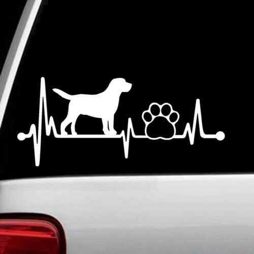 Lab Labrador Retriever Heartbeat Paw Lifeline Decal Sticker for Car Window BG135 - Picture 2 of 3
