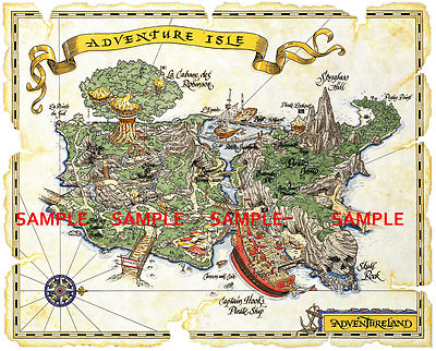 1992 Disney Adventure Isle Map 11x14 Poster Disneyland Paris | eBay