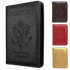 Slim Travel Passport Wallet Holder RFID Blocking ID Card Case Cover US