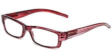 Calabria 757 Reading Glasses w/Striped Designs Matching Case Strawberry 2.00