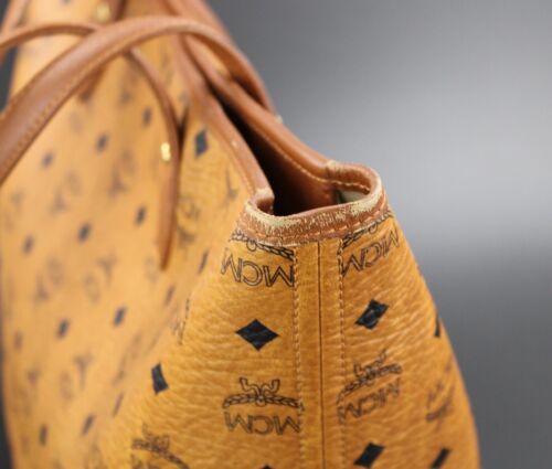 MCM Tasche Shopper Handtasche cognac braun gold schwarz Damen Medium - Bild 9 von 18