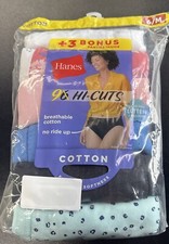 Hanes Women  s Hi Cuts 6 3 Cotton Size 6 M 