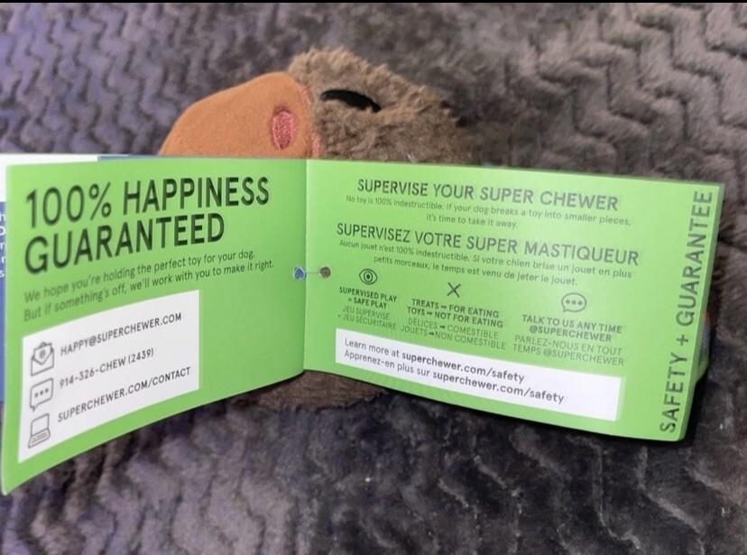 New Bark Box Super Chewer PlaidaMoose Dog Toy