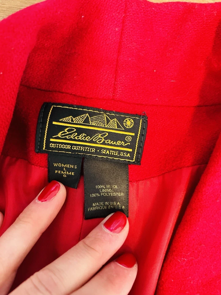 Vintage 80s Eddie Bauer Womens Large Wool Felted Oversized Baggy Blazer Jacket - Image 2 of 4