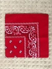 New Red Cowboy Cowgirl Costume 21" Bandana Head Scarf Paisley