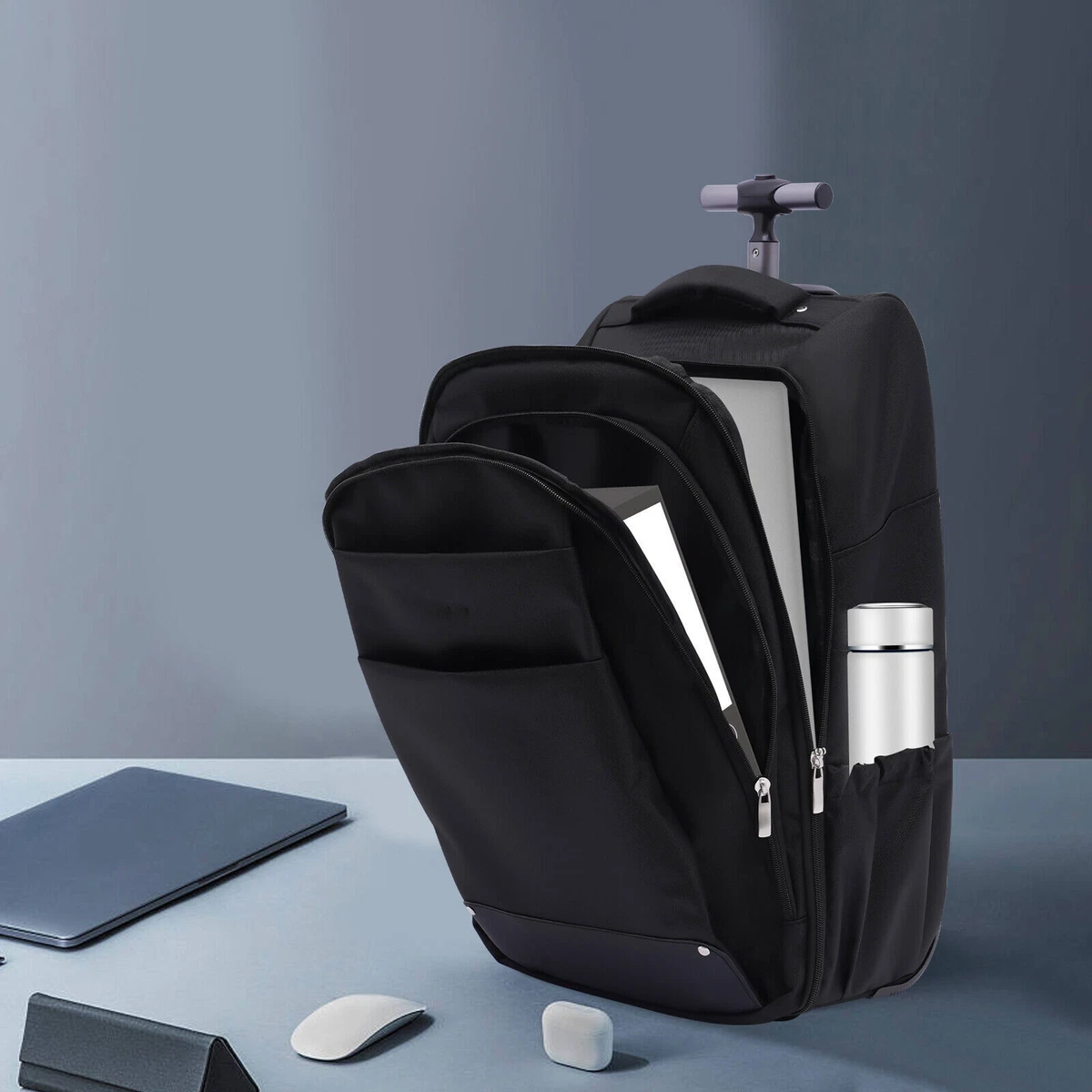 Business rolling backpack top