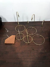 Lot of 6 Metal Ornament Display Stands Holders Varied Sizes