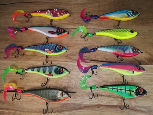 Kunstköder Wobbler Raubfischköder Jerk Hard Bait mit Soft Tail Hecht Angeln - Bild 2 von 52