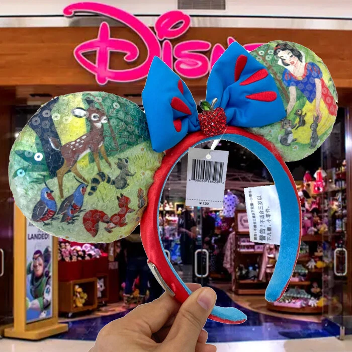 Disney- Blancanieves 100º Diadema Azul Lazo Orejas de Minnie Mouse Princesa Niñas Foto 2 de 4
