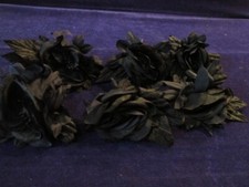 Millinery Flower Rose Collection 6pc Lot Black w/Multi Petals 4" K46b