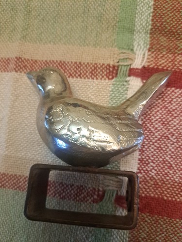 Jan Barboglio Iron Bird Napkin Ring Holder Signed Rustic Mexico Forged Iron Dove