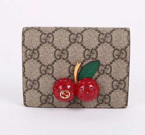 Portefeuille Gucci GG Supreme décoration cerise 476050 28088838