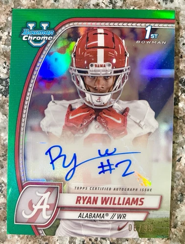 2024 Bowman Chrome Ryan Williams Green Refractor Auto /99 RC PA-RWI