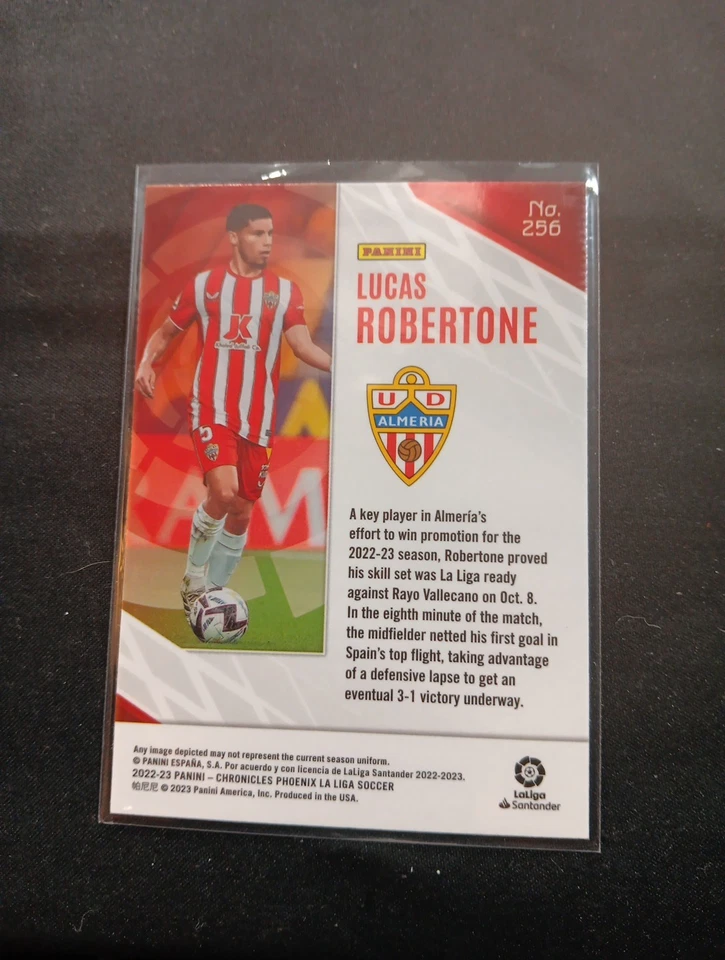 Lucas Robertone RC UD ALMERIA 2022-23 Panini Chronicles Phoenix Purple Mojo - Image 2 of 2