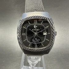 Rado Bal Boa V Watch Men 32mm Black Dial Tungsten Case Date Rectangle New batt