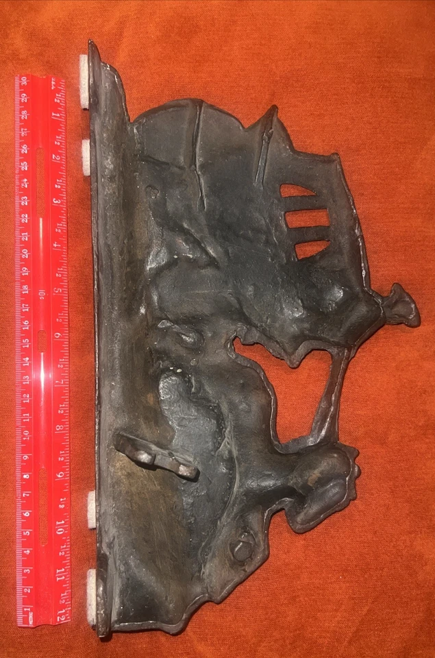 ANTIQUE CAST IRON 12”LONG DOORSTOP COACH HORSE WITH WINDOWS Nice - Image 2 of 4