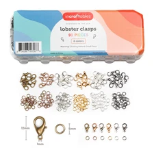 Incraftables Lobster Clasps for Jewelry Making (6 Colors) with Open Jump Rings
