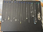 Silver Tone Lot of 15 Necklaces. Vintage to Modern Costume Jewelry Fun for All