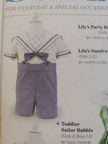 Sailor Bubble Suit Dress Girls Boys 1-12 Classic Sewing Pattern UC Summer 2018 - Picture 2 of 11