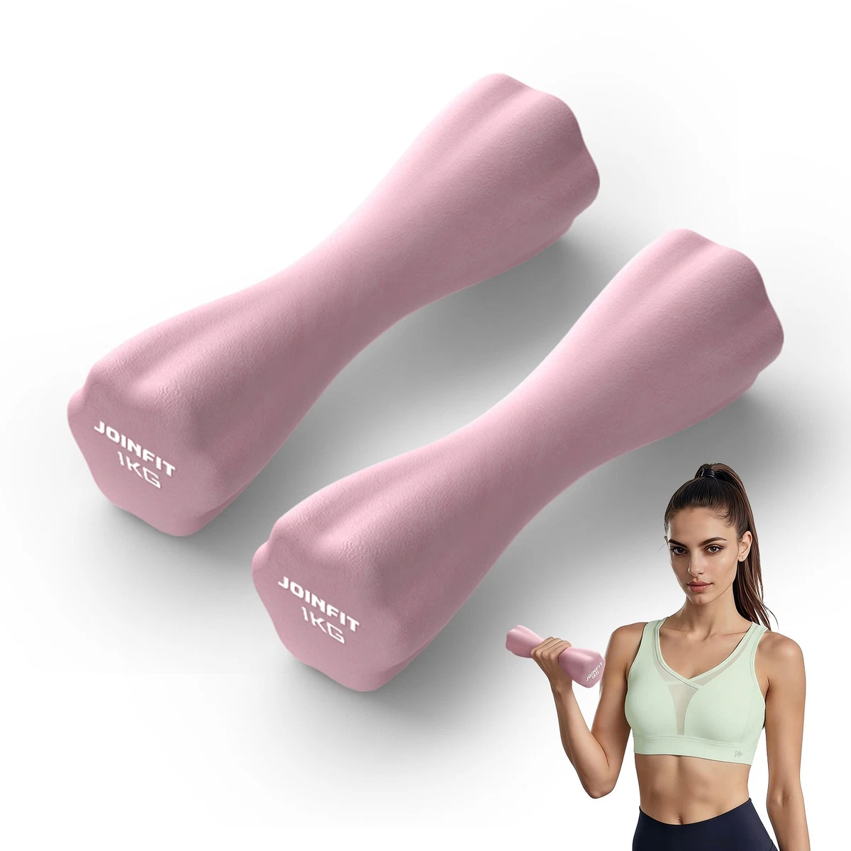 Slim Anti Slip Dumbbells Set Pair Hand Weights for Women Home Gym Weightlifting