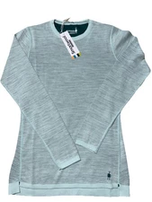 $120 Smartwool Women's Knit Thermal Top - Bleached Aqua/Emerald- Medium -New Tag
