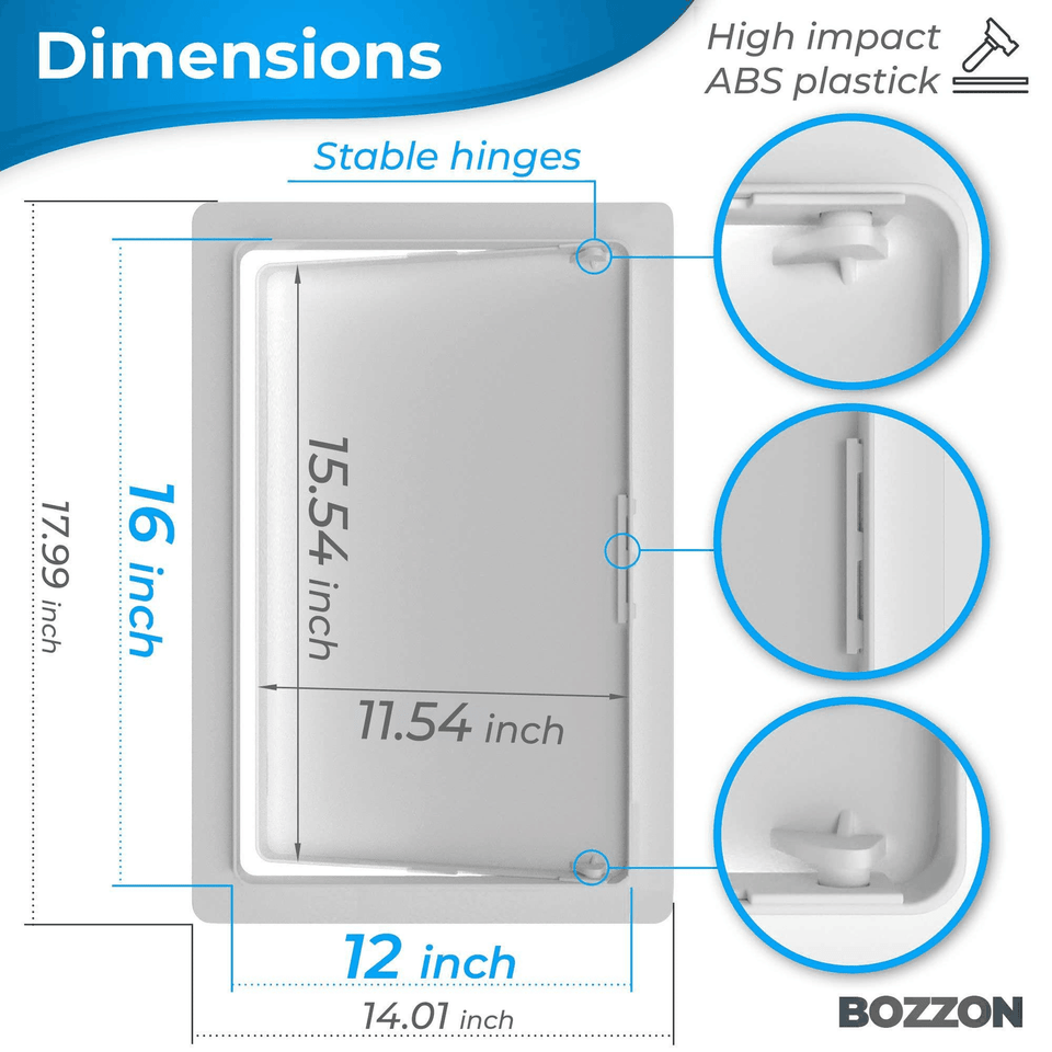 Plumbing Access Panel For Drywall – Key-Lock Metal Inspection Door, 10x24 Inch Wall Hole Cover For Basement, Bathroom, Kitchen & Attic (Custom Sizes Available)