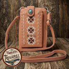 American Bling Montana West Zip Wallet Phone Case Aztec Turquoise Cowgirl Rodeo