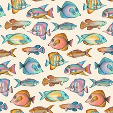 Terrain of Thought Fabric Vanilla Off the Hook 100% Cotton from Dear Stella BTY