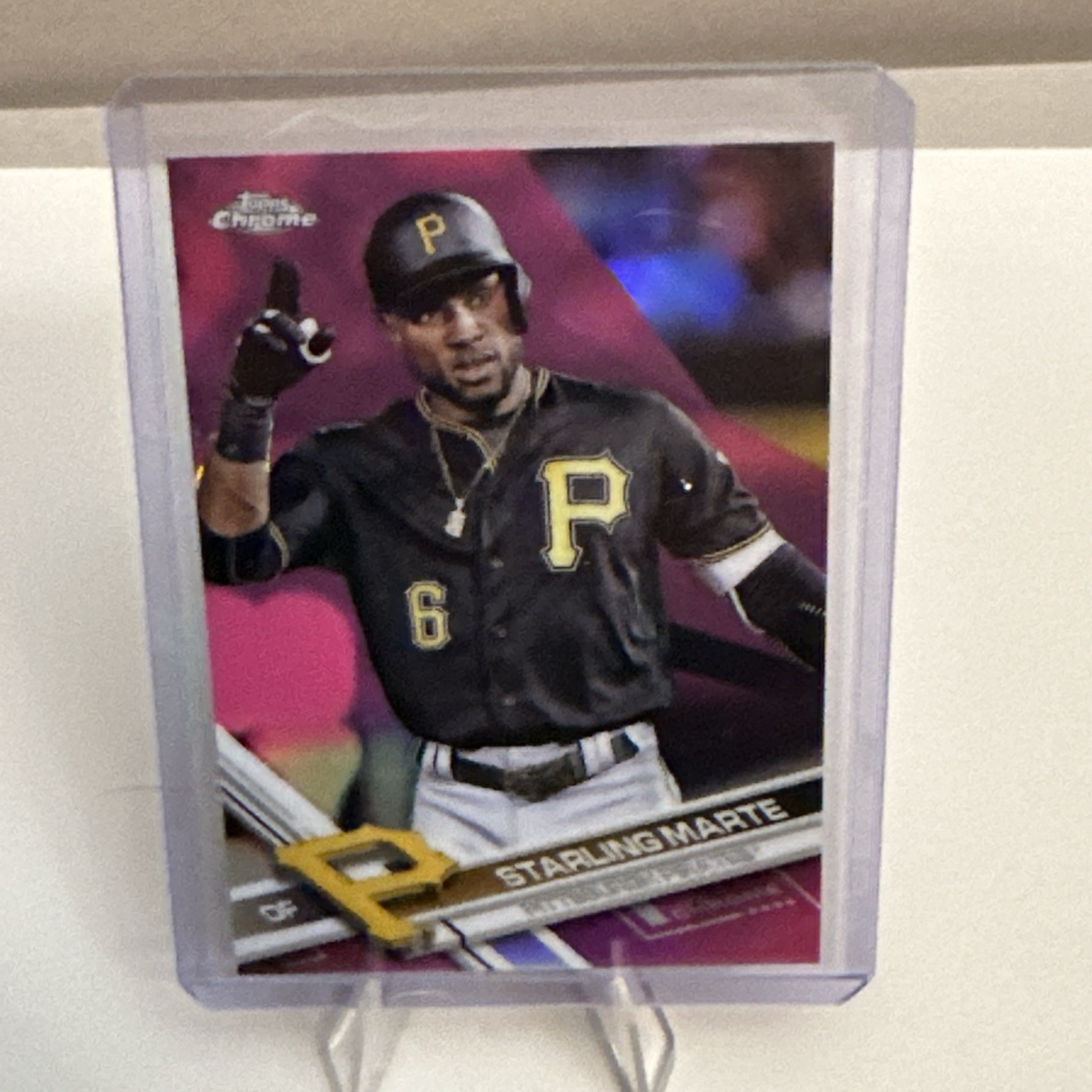 2017 Topps Chrome - Starling Marte #35 Pink Refractor